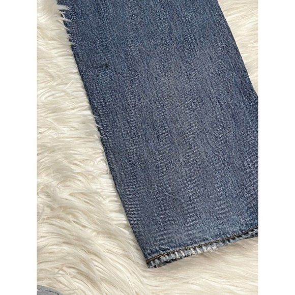 Levis 501 Men Light Med Wash Blue Denim Grunge Work Pant Regular Fit Jean 34x30 - Picture 14 of 16